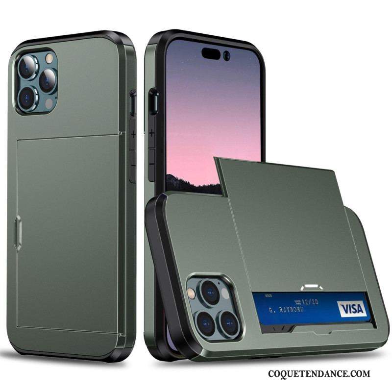 Coque iPhone 14 Pro Max Deux Porte-Cartes à Glissière