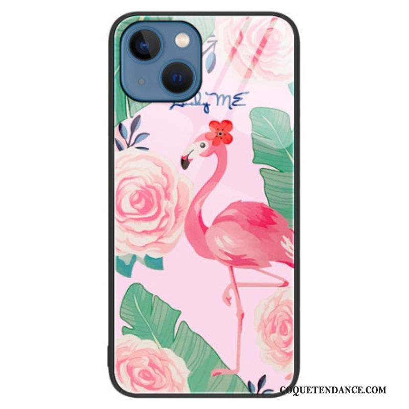 Coque iPhone 15 Plus Verre Trempé Flamant Rose