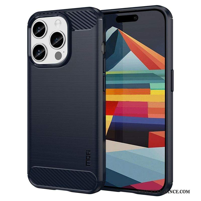 Coque iPhone 15 Pro Fibre Carbone Brossée MOFI