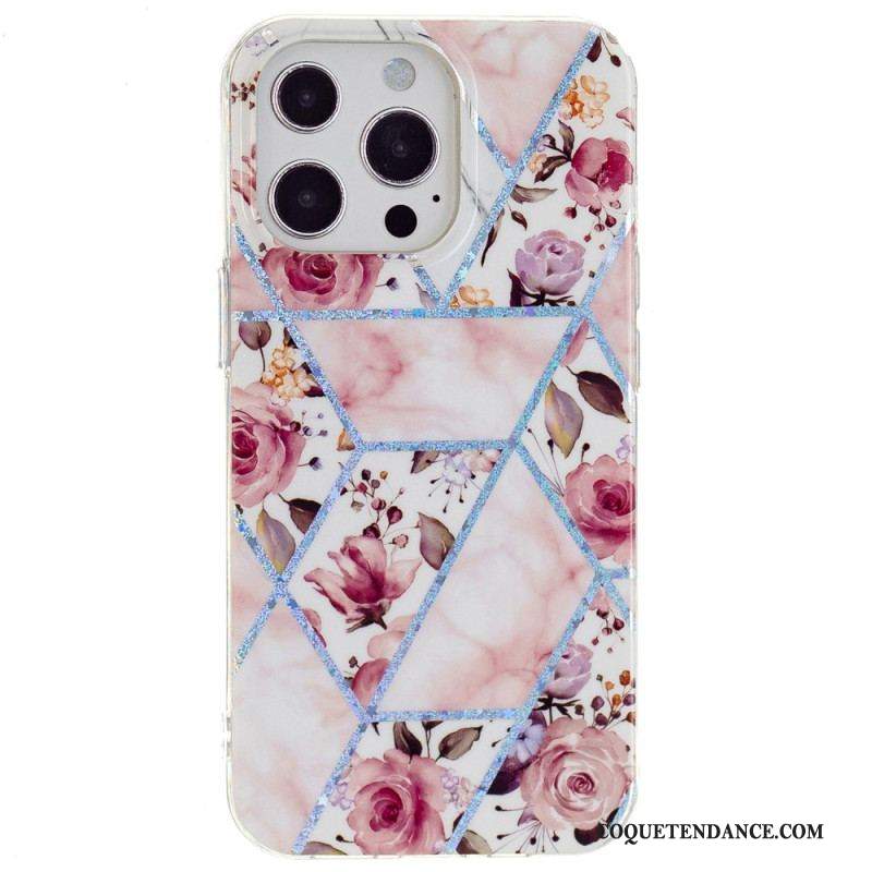 Coque iPhone 15 Pro Max Marbre Floral