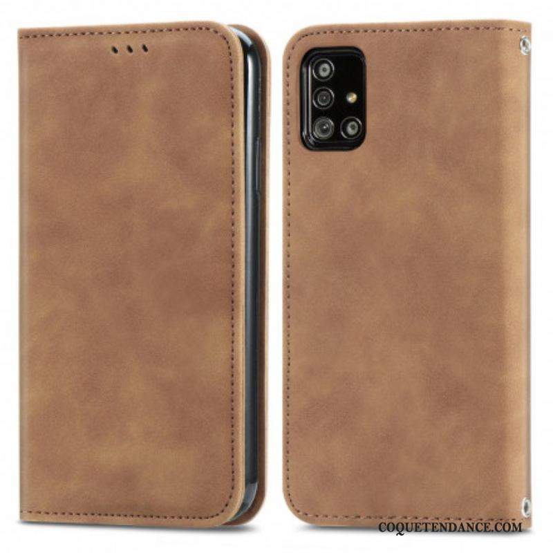 Flip Cover Samsung Galaxy A51 5G Simili Cuir Vintage