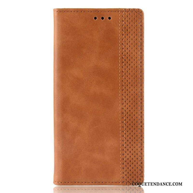 Flip Cover Samsung Galaxy S20 Ultra Effet Cuir Vintage Stylisé