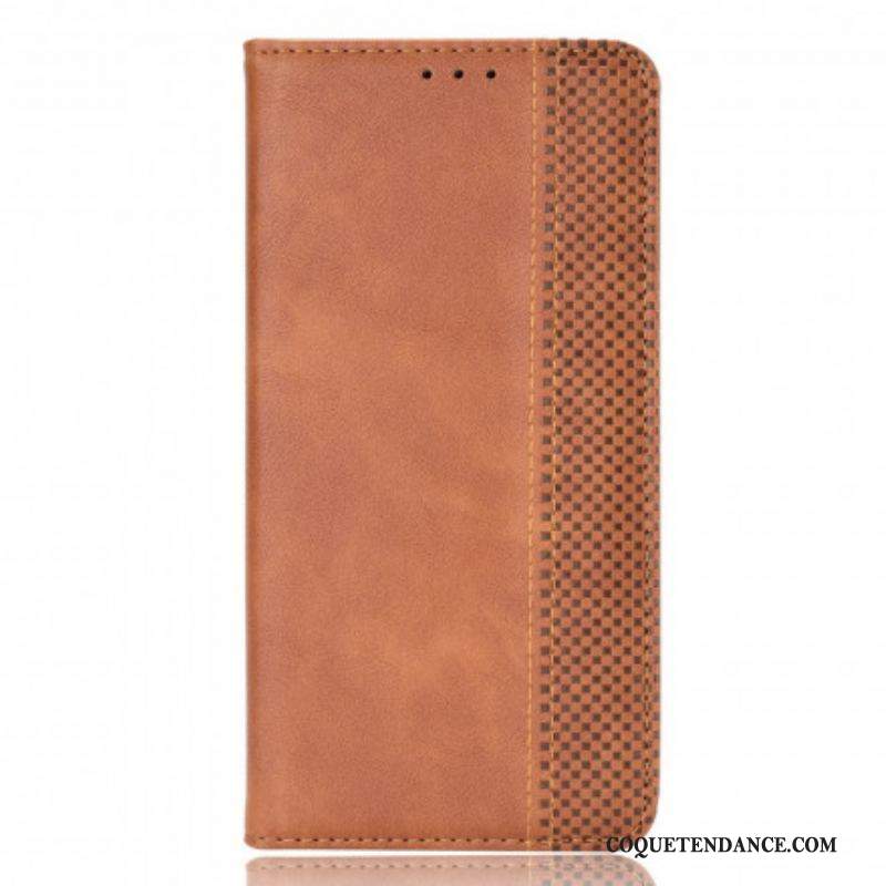 Flip Cover Sony Xperia 10 III Effet Cuir Vintage Stylisé