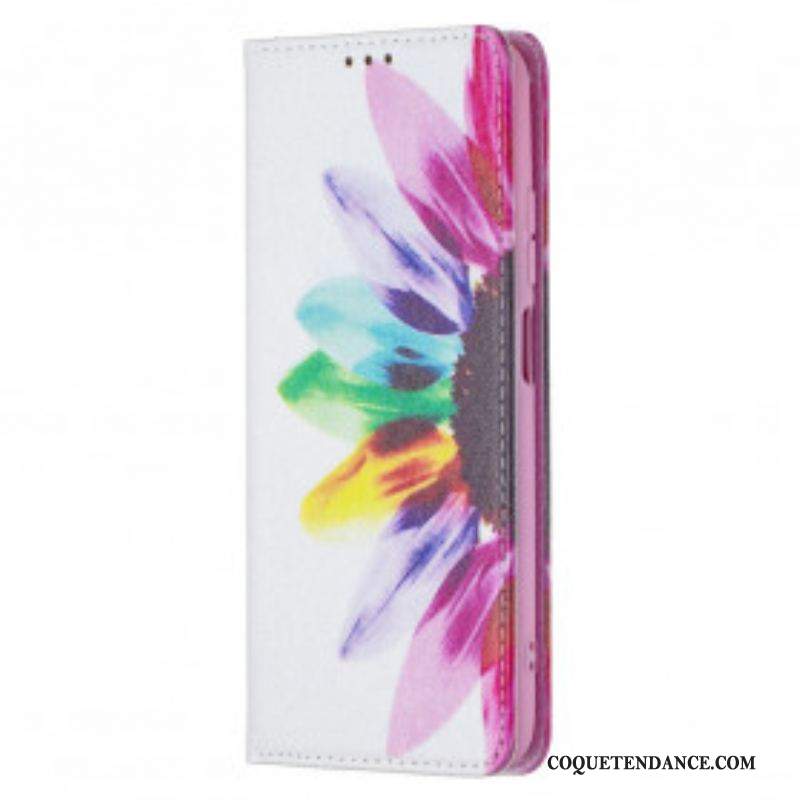 Flip Cover Xiaomi Redmi Note 10/10S/Poco M5s Fleur Aquarelle