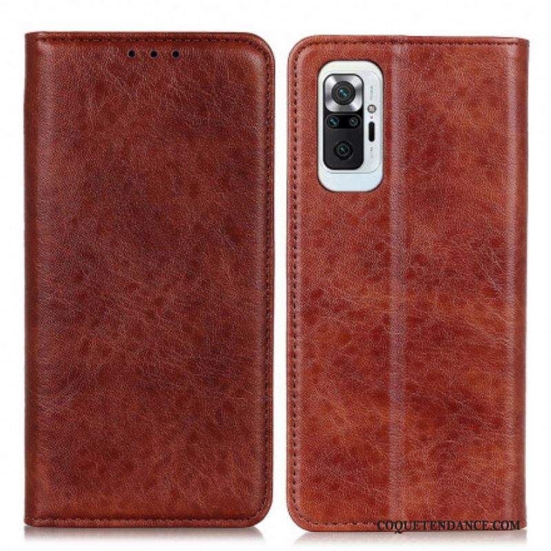 Flip Cover Xiaomi Redmi Note 10 Pro Cuir Fendu Texturé