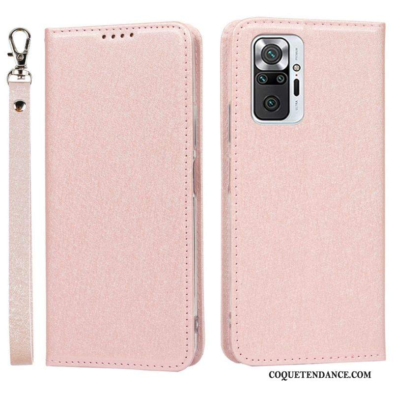 Flip Cover Xiaomi Redmi Note 10 Pro Style Cuir Douceur avec Lanière