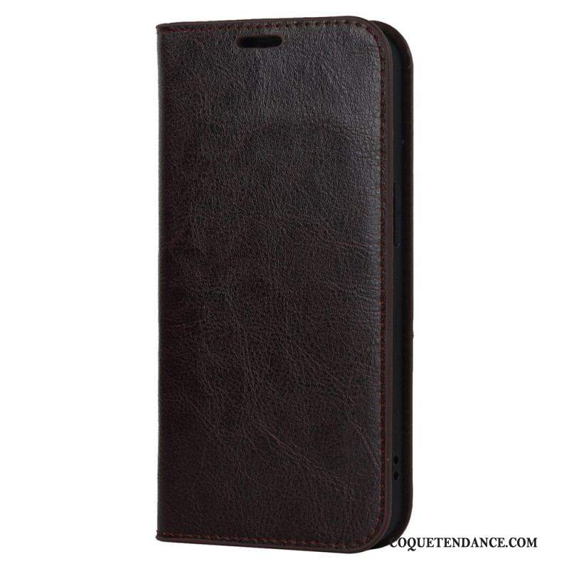 Flip Cover iPhone 14 Plus Cuir Véritable