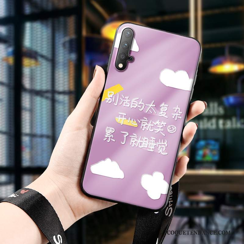 Honor 20 Coque Silicone Protection Gaufrage Violet Incassable