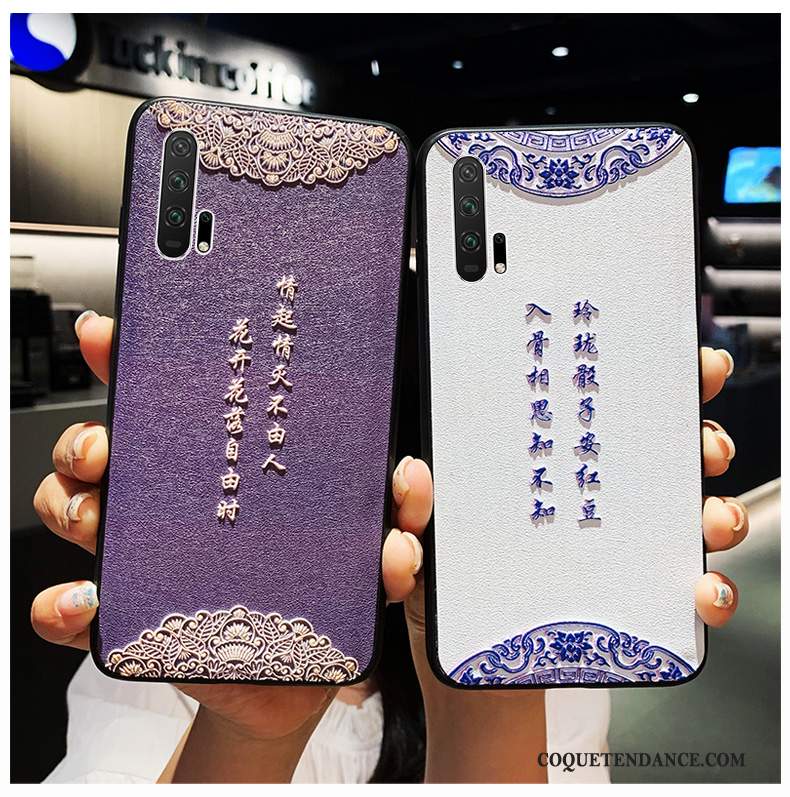 Honor 20 Pro Coque Silicone Modèle Fleurie Incassable Gaufrage