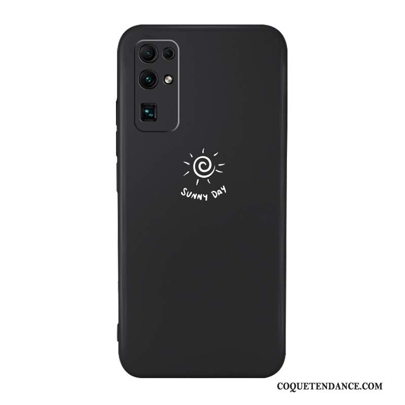 Honor 30 Coque Antidérapant Délavé En Daim Étui De Téléphone Noir