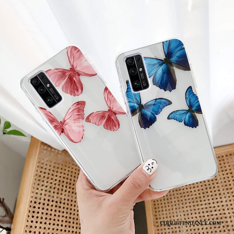 Honor 30 Coque Silicone Transparent Bleu De Téléphone Créatif