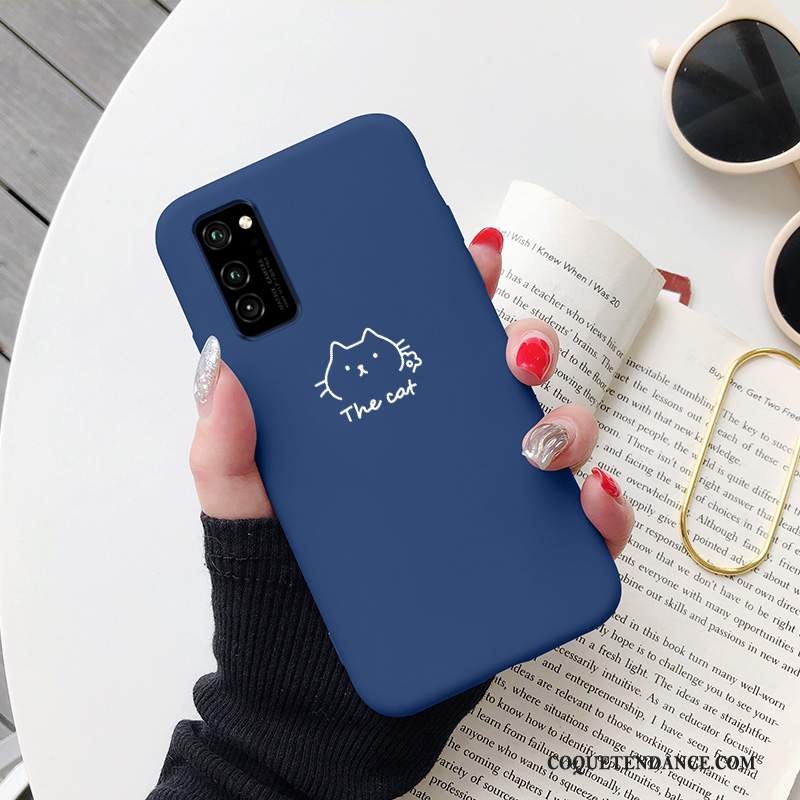 Honor 30 Pro Coque Chat Protection Étui Bleu Simple