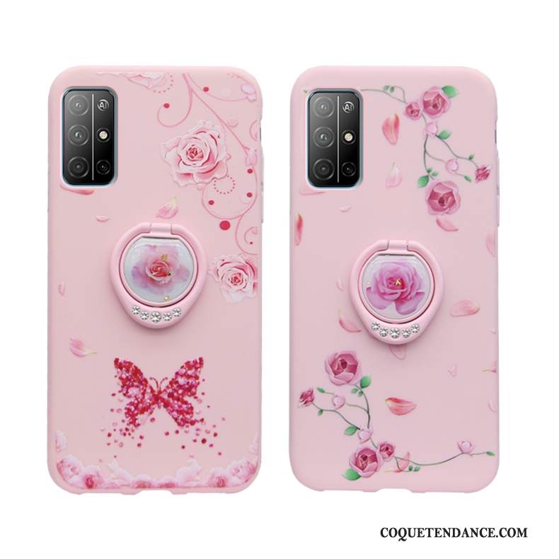 Honor 30s Coque Délavé En Daim Tout Compris Silicone Net Rouge Rose