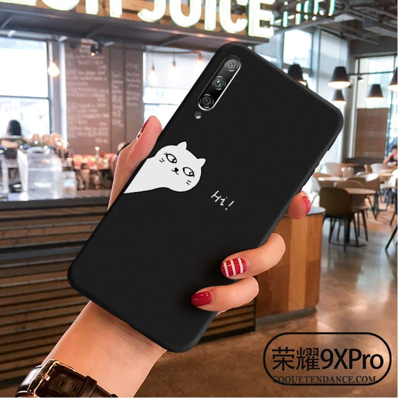 Honor 9x Pro Coque Personnalité Noir Ornements Suspendus Étui Tendance