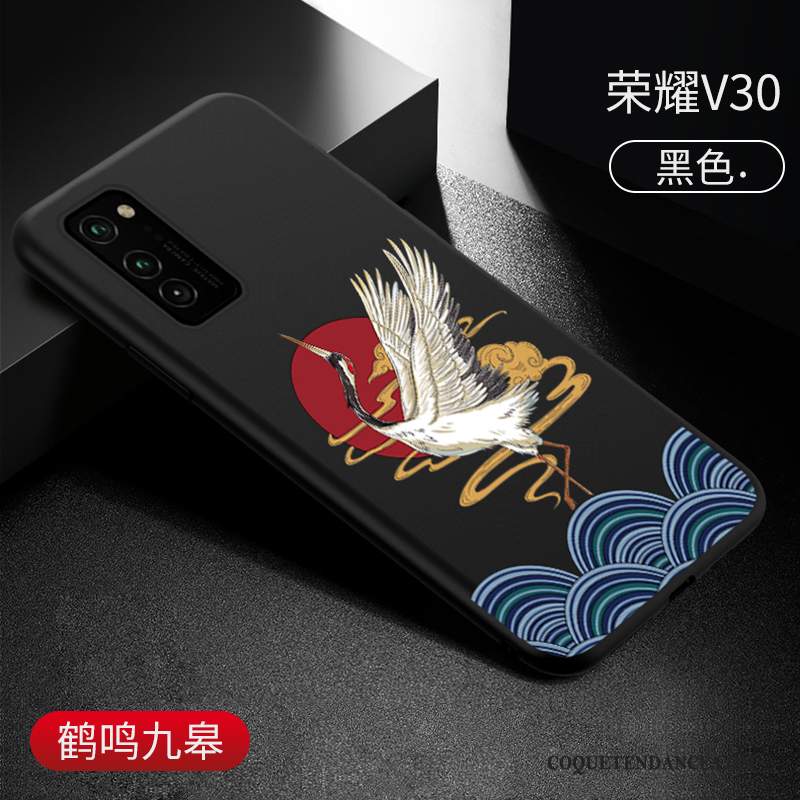 Honor View30 Coque Style Chinois Marque De Tendance Protection Personnalité Noir