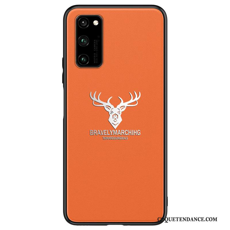 Honor View30 Pro Coque Créatif Orange Cuir Personnalité