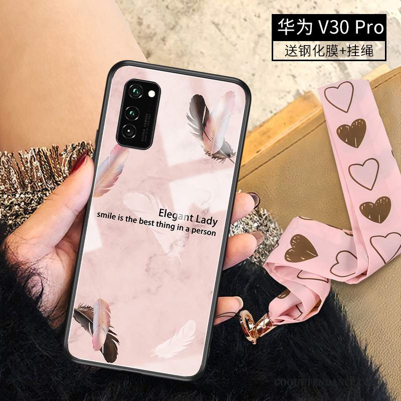 Honor View30 Pro Coque Personnalité Étui De Téléphone Plume Miroir