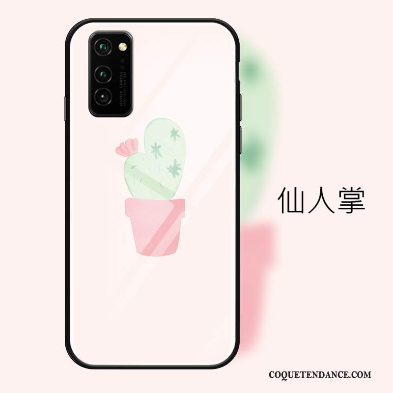 Honor View30 Pro Coque Rose Protection Créatif Dessin Animé Verre