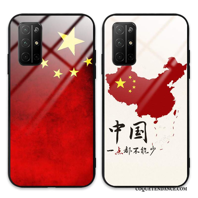 Honor View30 Pro Coque Verre Protection Style Chinois Blanc Étui