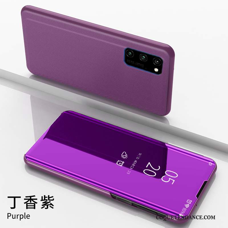 Honor View30 Pro Coque Étui En Cuir Personnalité Miroir Violet