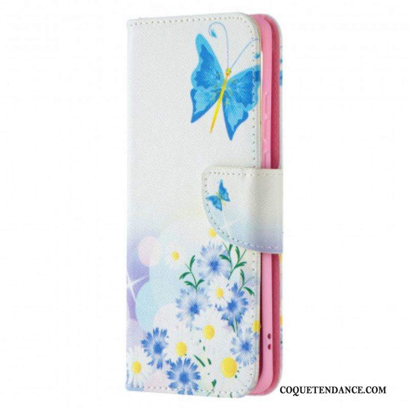 Housse Huawei P50 Pro Papillons et Fleurs Peints