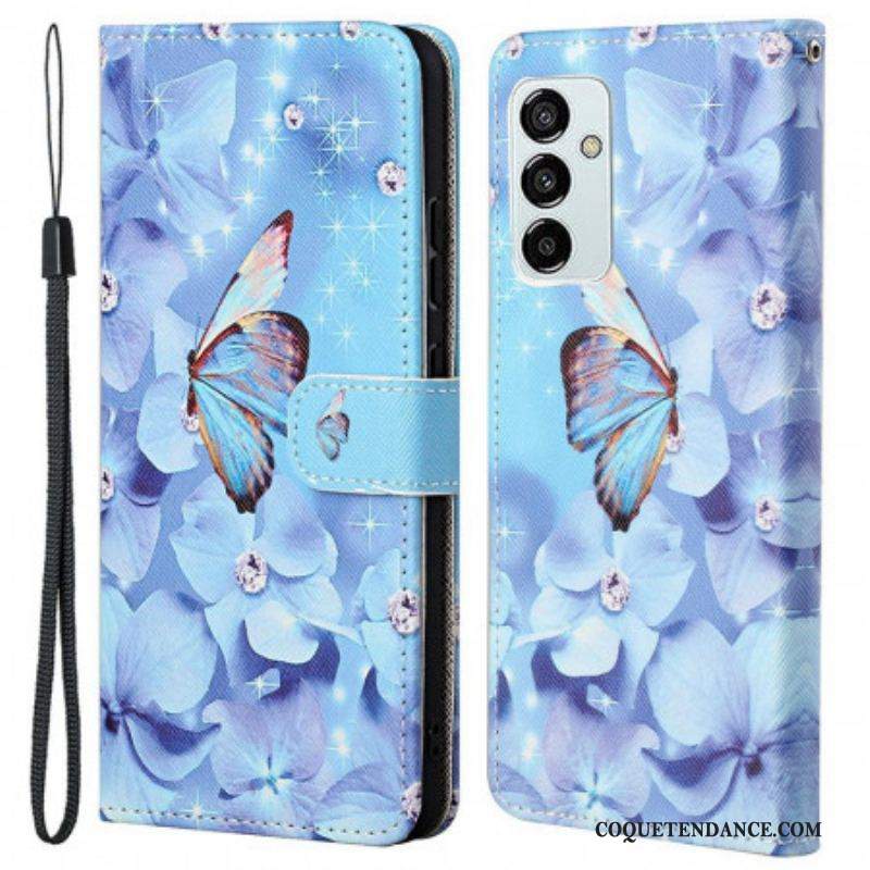 Housse Samsung Galaxy M53 5G Papillons à Lanière