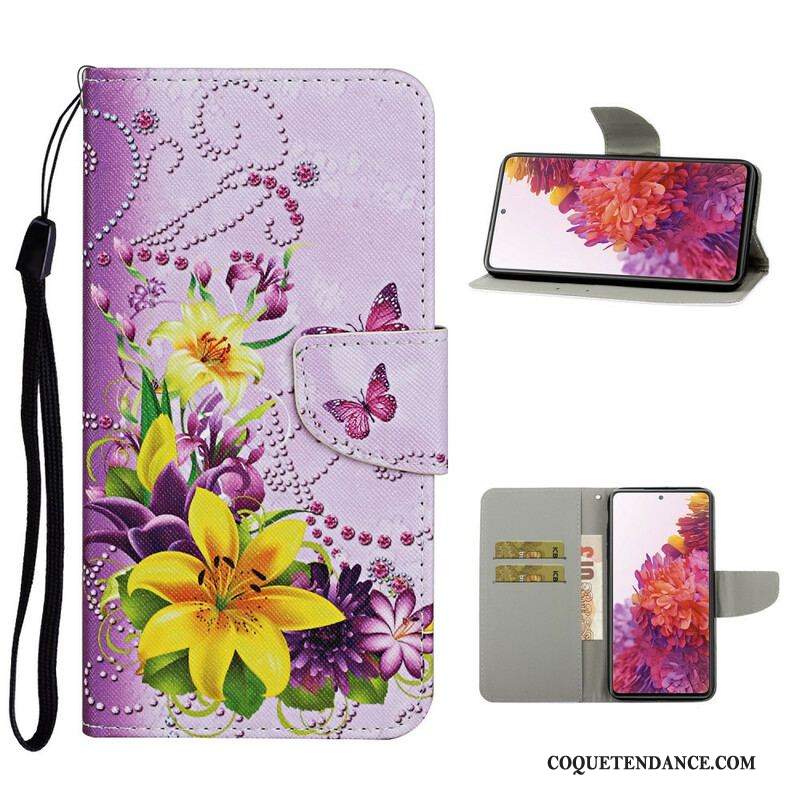 Housse Samsung Galaxy S20 FE Fleurs Magistrales avec Lanière