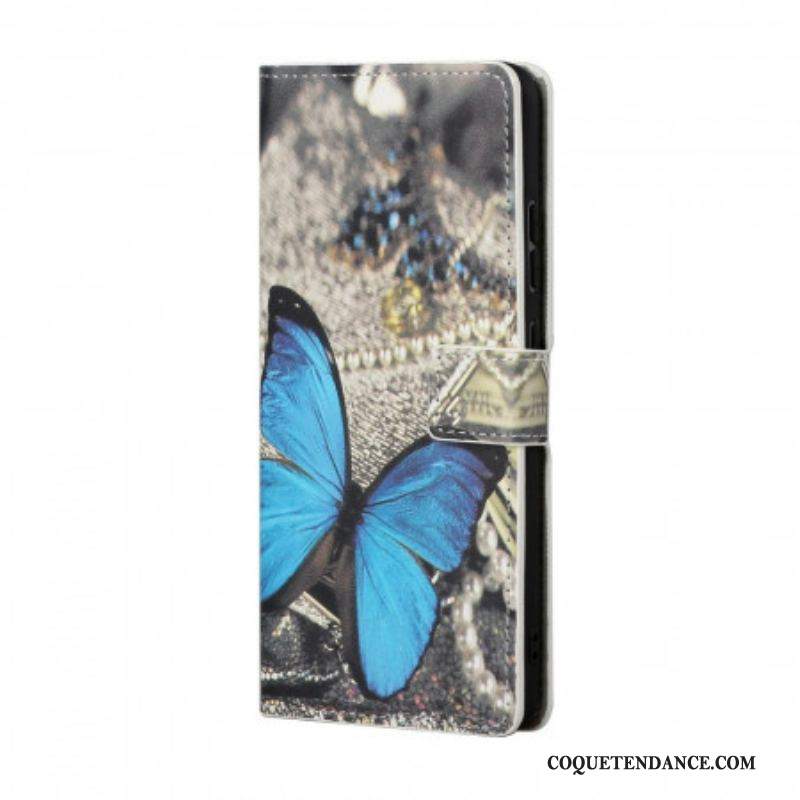 Housse Samsung Galaxy S22 Plus 5G Papillon Prestige Bleu