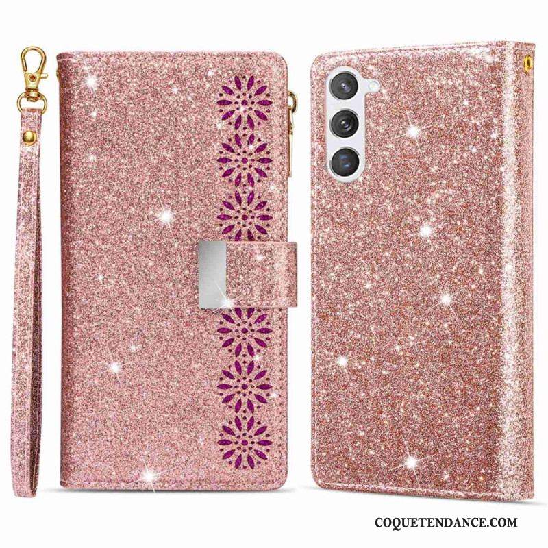 Housse Samsung Galaxy S23 5G Paillettes Portefeuille