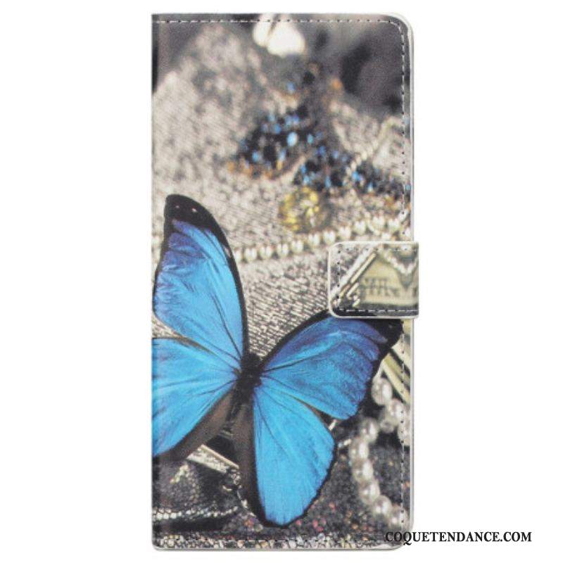 Housse Samsung Galaxy S23 Plus 5G Papillon Bleu