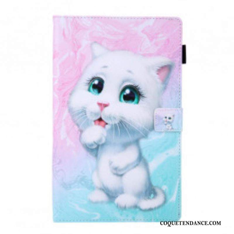 Housse Samsung Galaxy Tab A7 (2020) Chaton Marbre