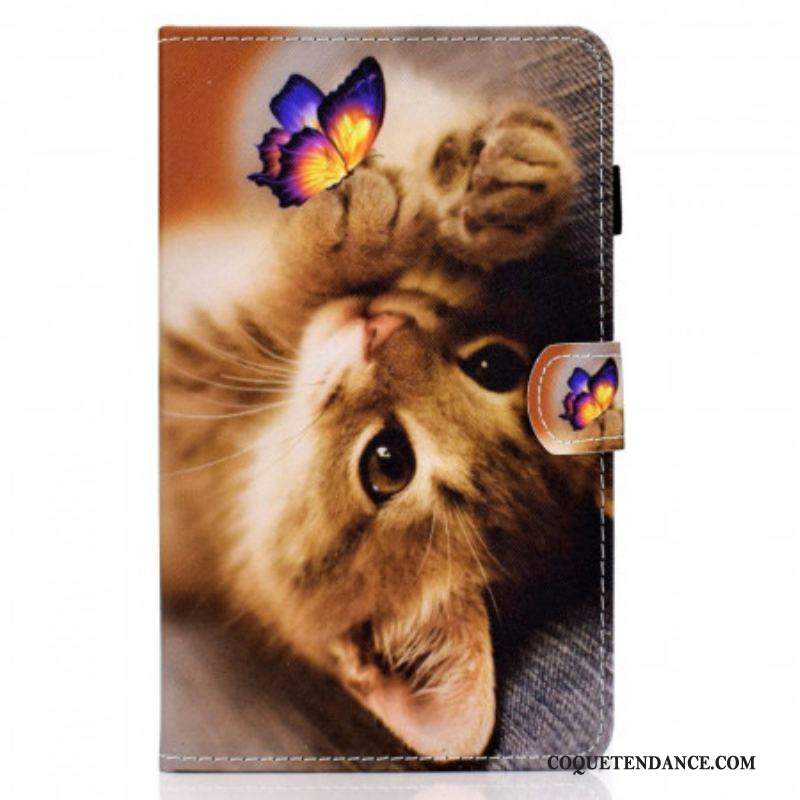 Housse Samsung Galaxy Tab A8 (2021) Mon Chaton et Papillon