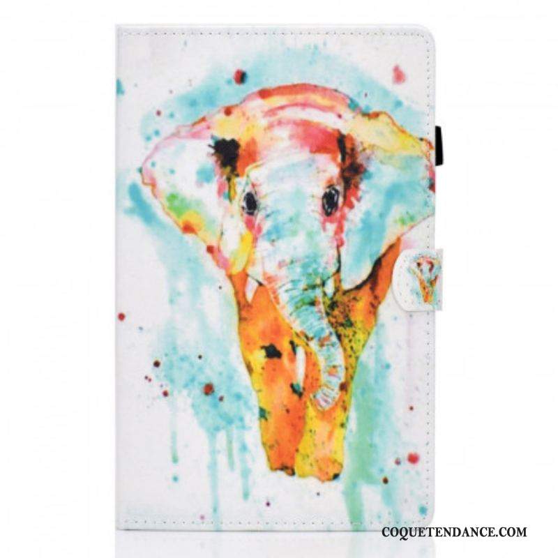 Housse Samsung Galaxy Tab A8 (2021) Éléphant Aquarelle