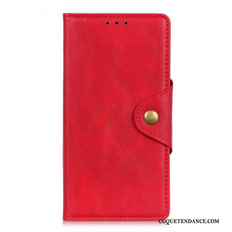 Housse Sony Xperia 1 III Simili Cuir Vintage Bouton