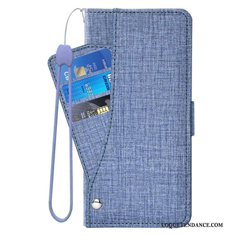 Housse Sony Xperia 5 IV Jeans avec Porte-Cartes Rotatif