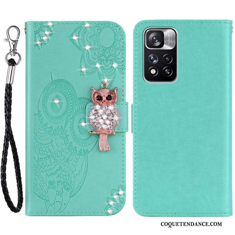 Housse Xiaomi Redmi Note 11 Pro Plus 5G Hibou Mandala et Breloque