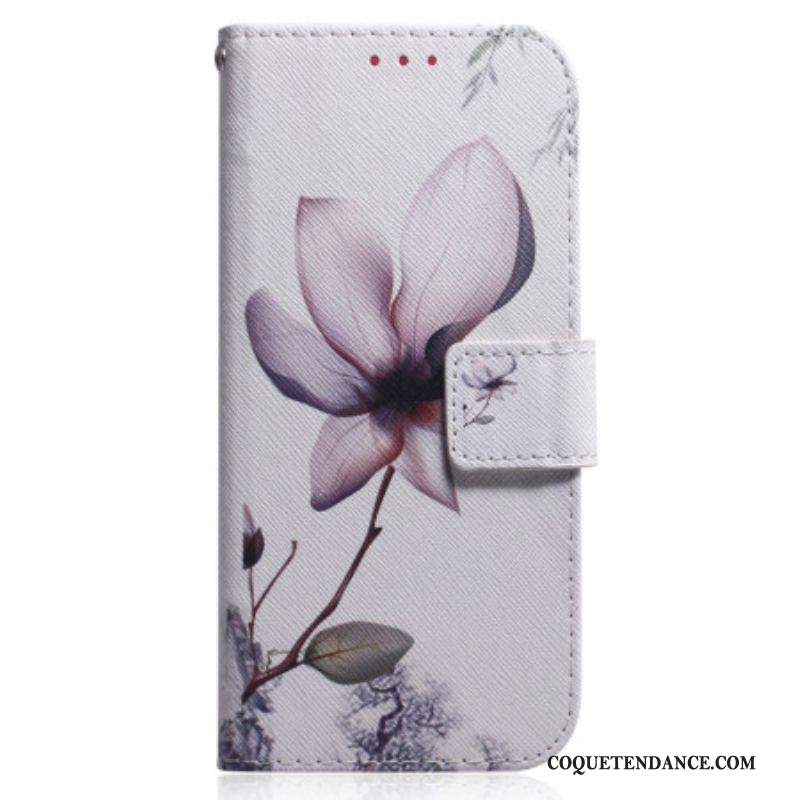Housse Xiaomi Redmi Note 12/Poco X5 5G Fleur Ancienne à Lanière