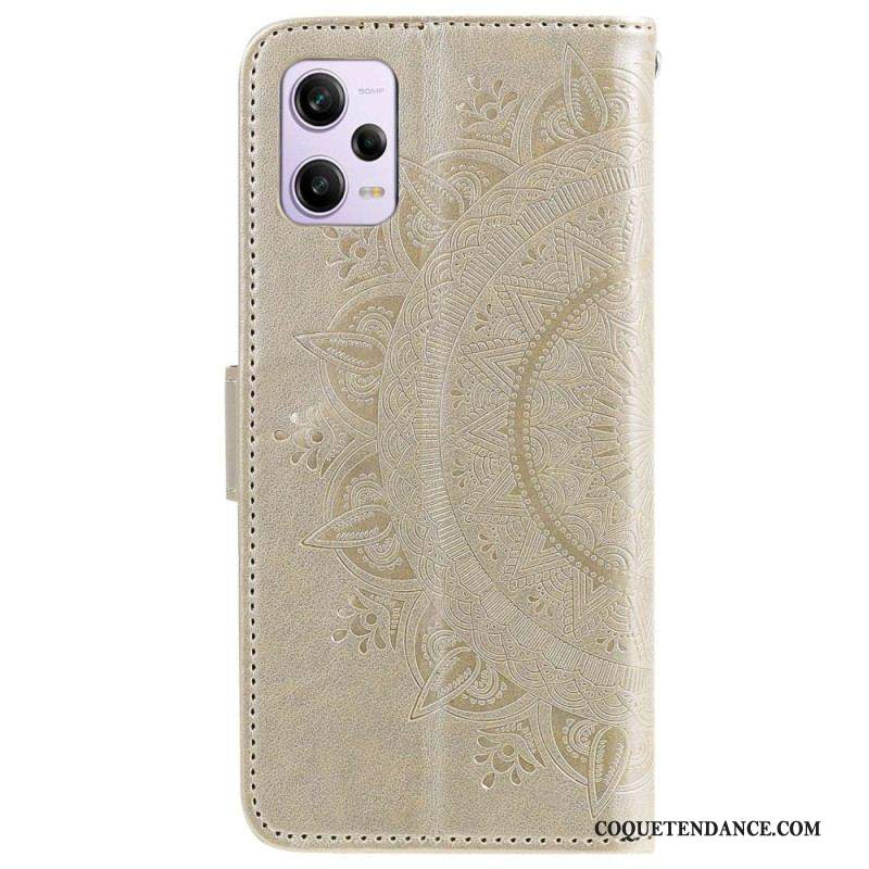 Housse Xiaomi Redmi Note 12 Pro/Poco X5 Pro 5G Mandala Soleil avec Lanière