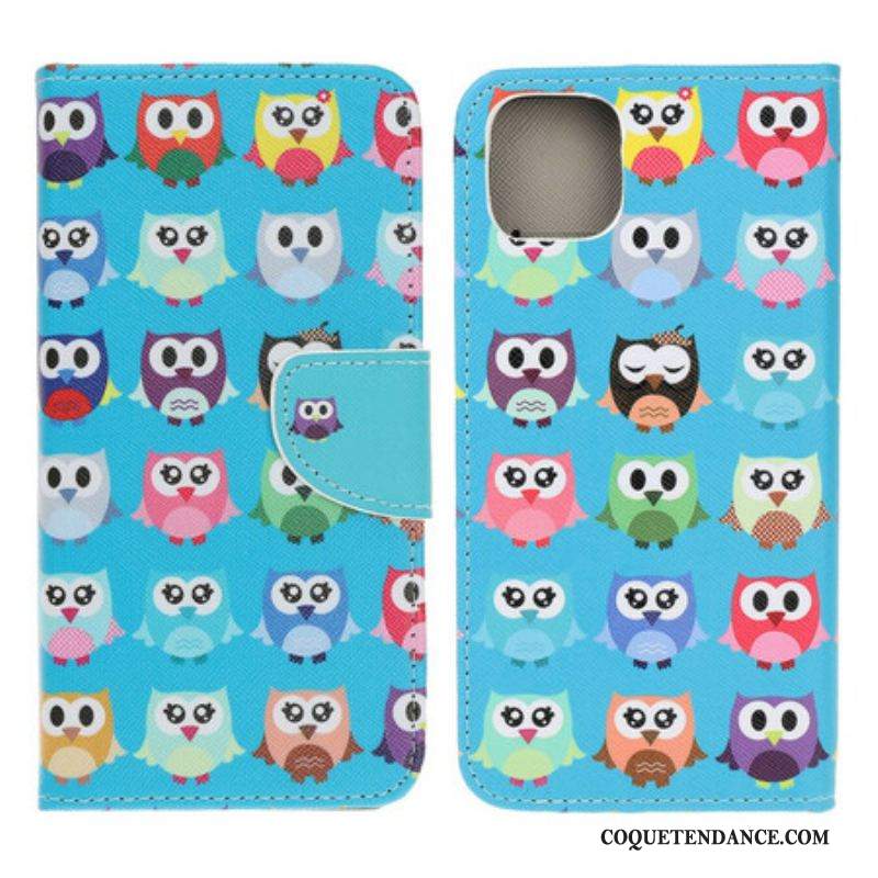 Housse iPhone 13 Mini Multiples Hiboux