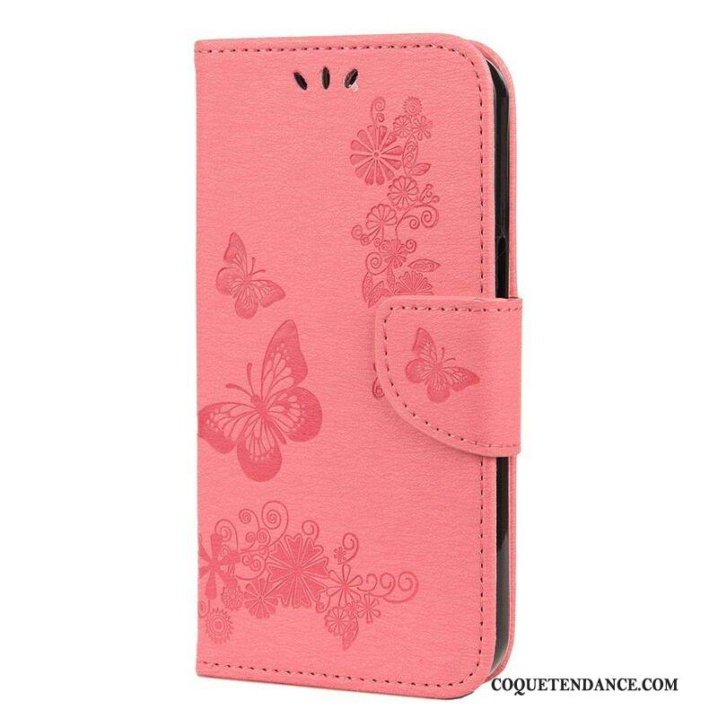 Housse iPhone 13 Mini Splendides Papillons à Lanière