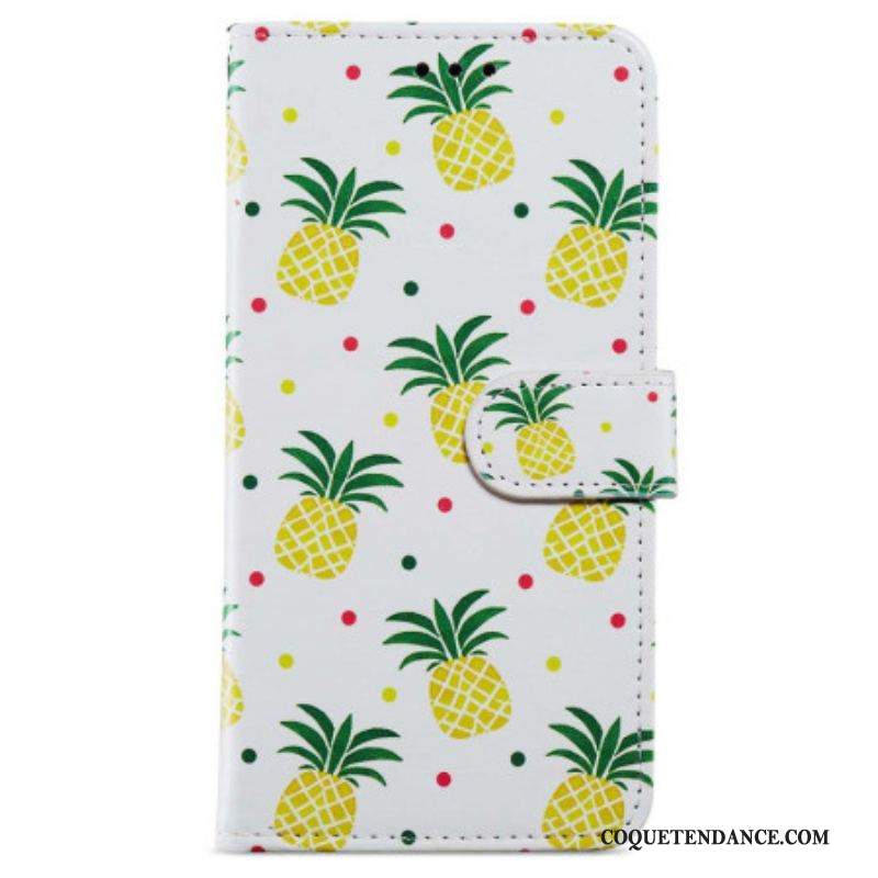 Housse iPhone 15 Ananas à Lanière