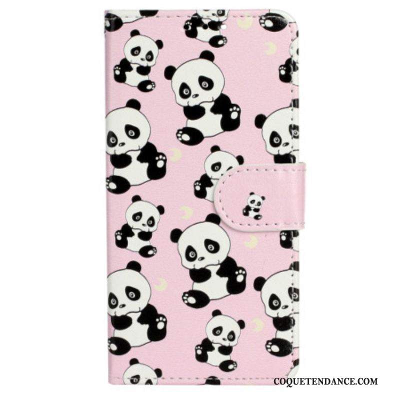 Housse iPhone 15 Petits Pandas à Lanière