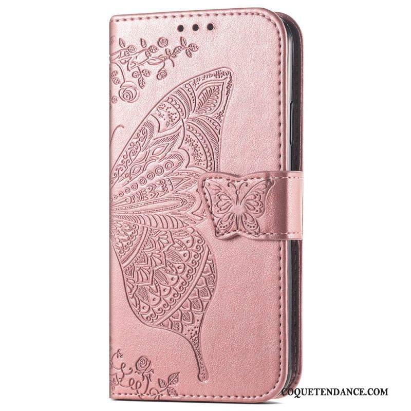 Housse iPhone 15 Pro Max Papillon Baroque à Lanière