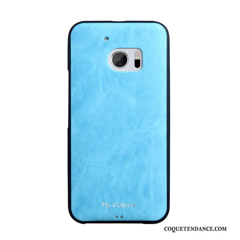 Htc 10 Coque Similicuir Fluide Doux Bleu Étui Business