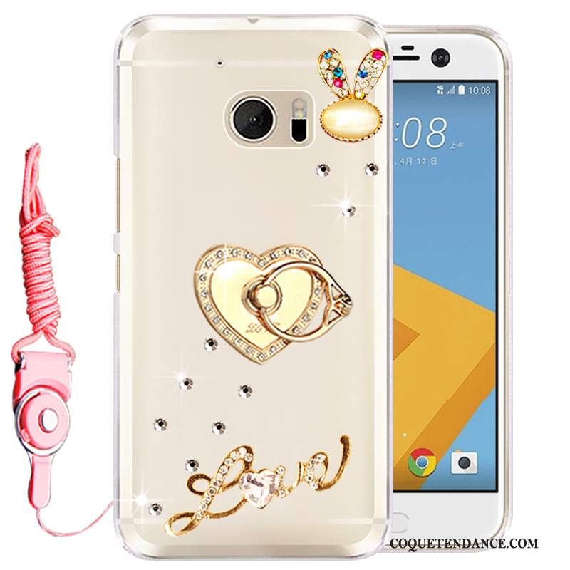 Htc Desire 10 Lifestyle Coque Strass De Téléphone Or Protection Étui