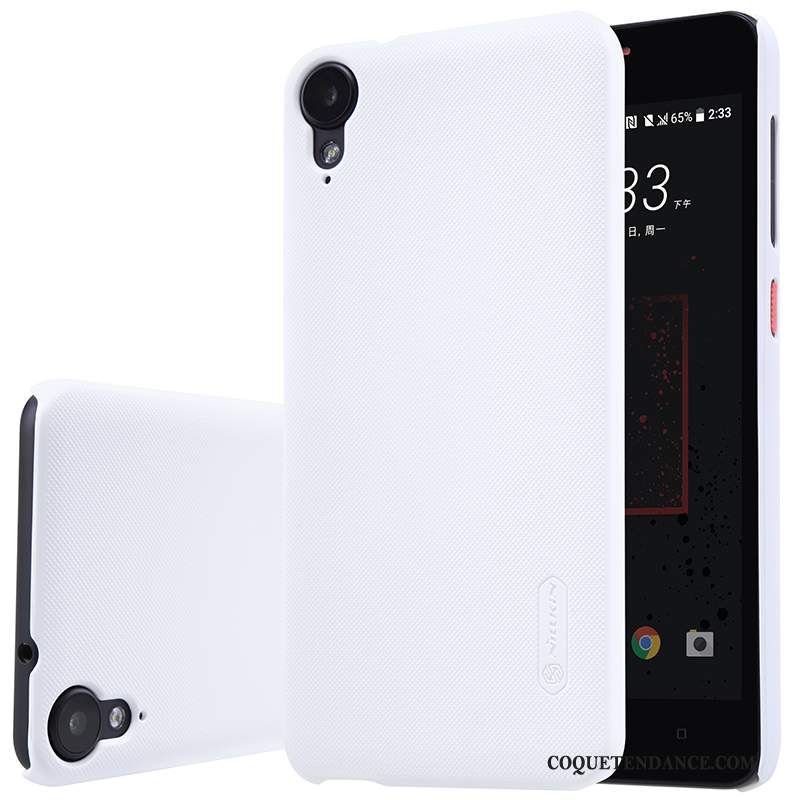 Htc Desire 825 Coque Étui Blanc Incassable Protection Délavé En Daim