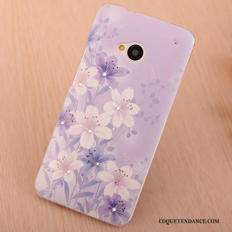 Htc One M7 Coque Violet Protection Peinture Étui