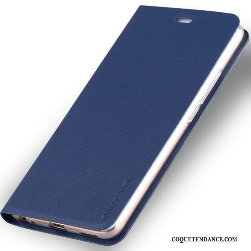 Htc One M7 Coque Étui Bleu Marin Étui En Cuir Housse De Téléphone