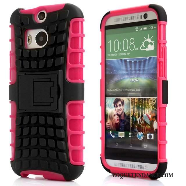 Htc One M8 Coque Support Incassable Rouge Protection