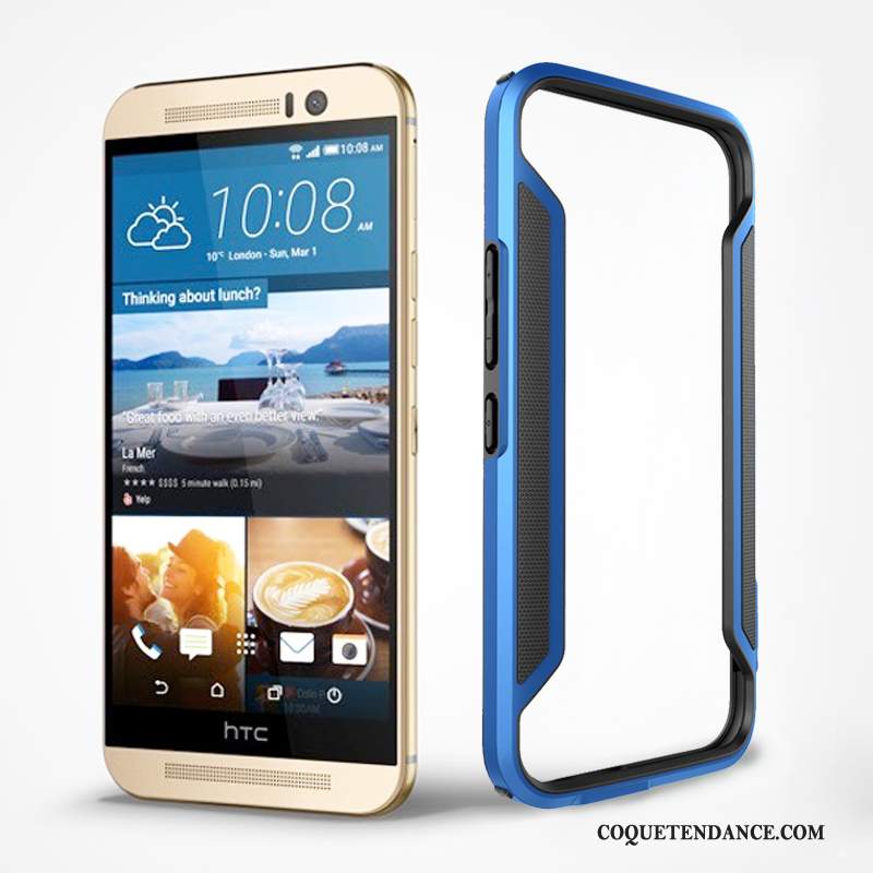 Htc One M9 Coque Étui De Téléphone Bleu Or